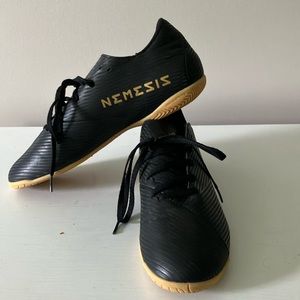 Adidas Nemesis Indoor Black Soccer Shoes.  Size: men’s 9.5 US,